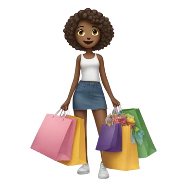 girl with shopping bags sticker