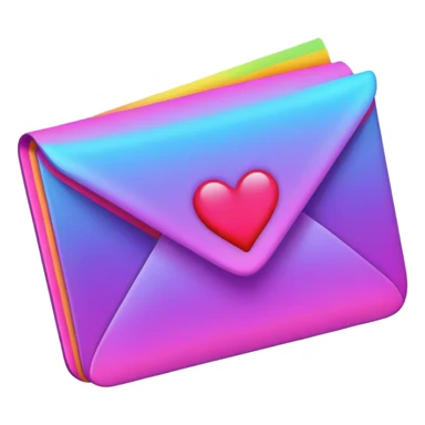 Psychedelic colored love note sticker
