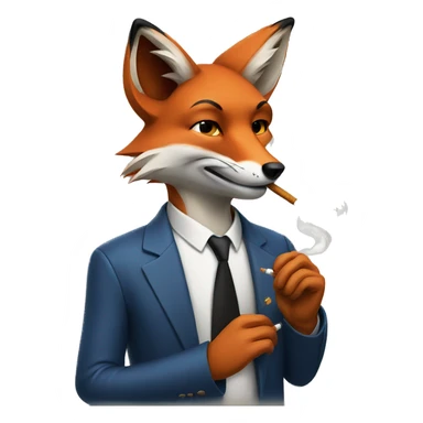 fox smoking a cigarette sticker