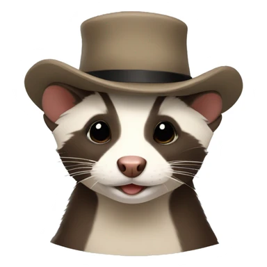 ferret with a hat sticker