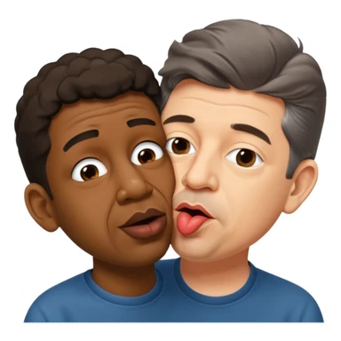 jean luc melenchon qui fait un bisous sur la bouche a une personne noir sticker