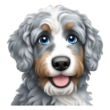 Bernadoodle with blue Merle coat and blue eyes  sticker