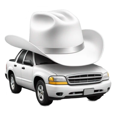 car wearing white cowboy hat sticker