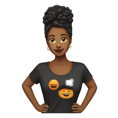 Mulher negra cabelo comprido camiseta laranja  sticker