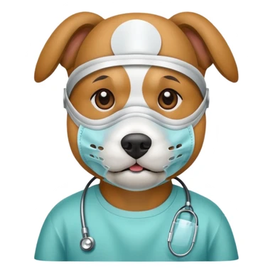 dog Wearing Medical Mask sticker