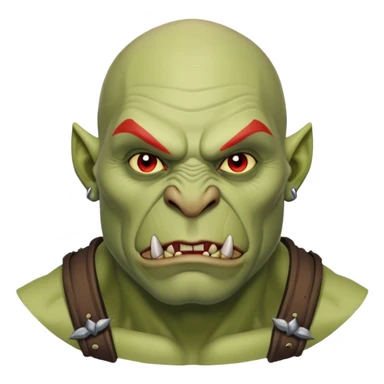 Bald white skinned orc sticker