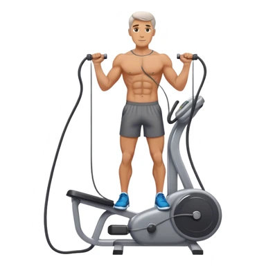 standing fit man cable-machine-exercise sticker