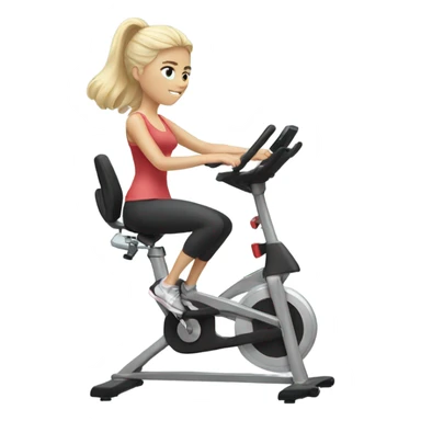 White blonde girl on exercise bike sticker