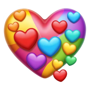 Caca multicolores avec des cœurs  sticker