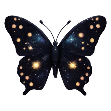 sparkly starry black galaxy butterfly sticker