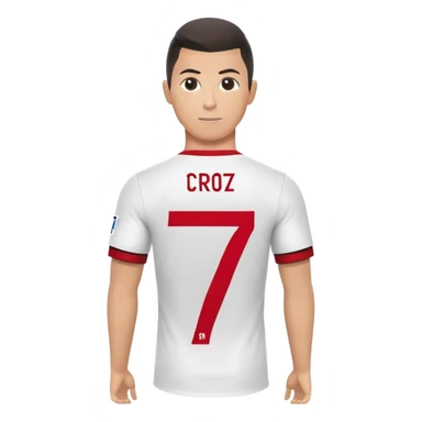 soccer jersey with number 7 and CR7 text sticker