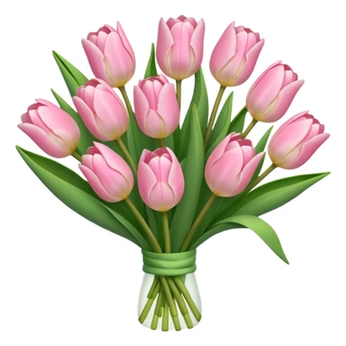 light pink tulip bouquet  sticker