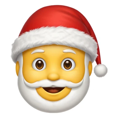 Smiling emoji with santa hat on, google style sticker