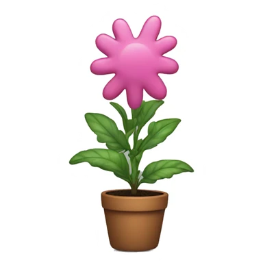 pot plant with a pink plant  sticker
