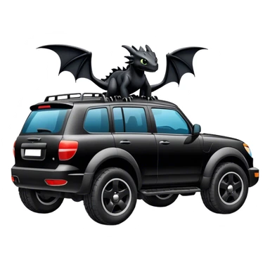 Toothless the dragon as an SUV sticker