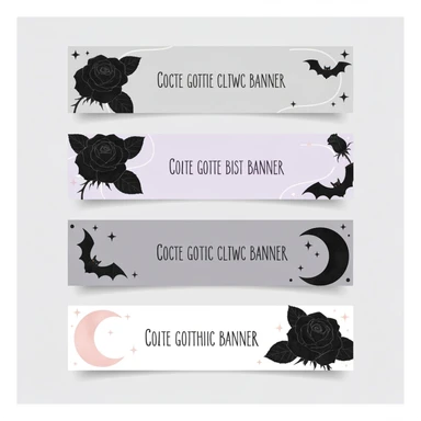 goth banner, cute, expressive, minimal, variation 3 sticker