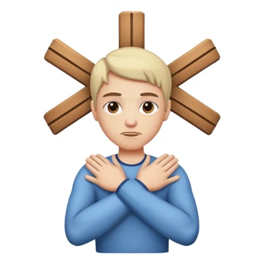 Character making a cross with his arms and raising a brow  sticker