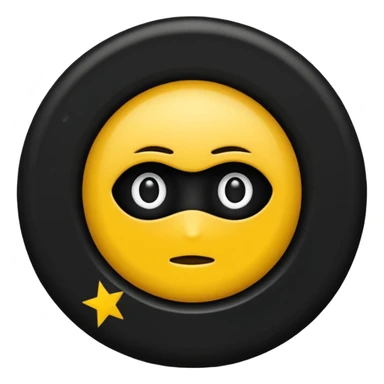 Le rond il est jaune foncé sans aucune forme de visage et mettez ensuite une étoile noire au milieu  sticker