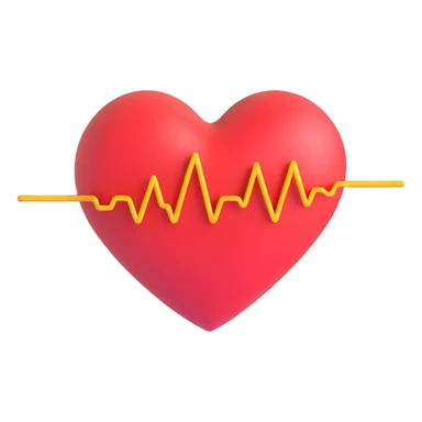 vibrant and friendly stylized heart with a pulse or heartbeat line, no text sticker