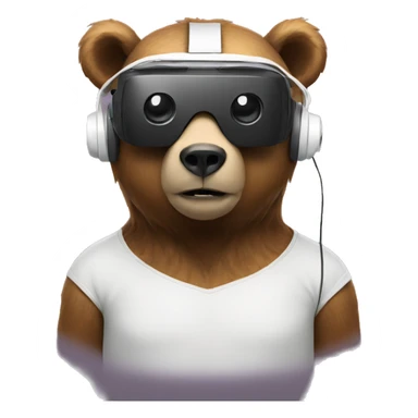 Bear with a VR headset sticker