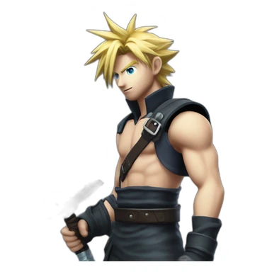 cloud strife with buster sword sticker