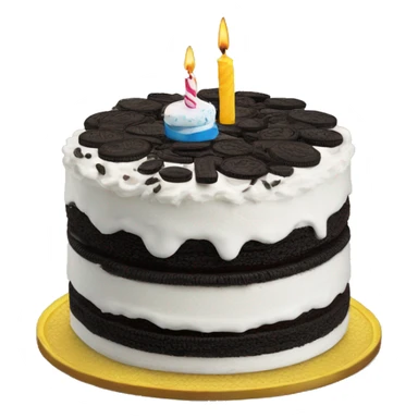 Happy birthday with an oreo cake sticker