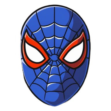 cartoon sticker style Spider-man mask sticker
