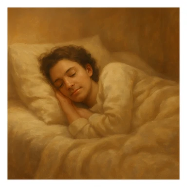 person sleeping on their side, soft and peaceful sticker