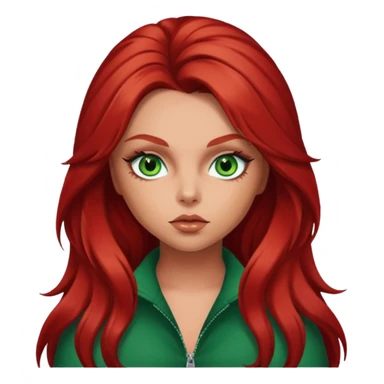 Jesy Nelson green eyes, red long hair sticker