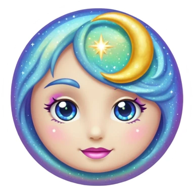 Vintage sparkle moon sticker