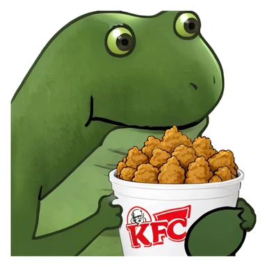 bufo offering a bucket of KFC chicken sticker