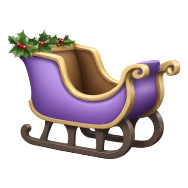 lilac Christmas sleigh sticker