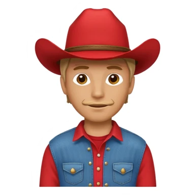 red with red cowboy sticker