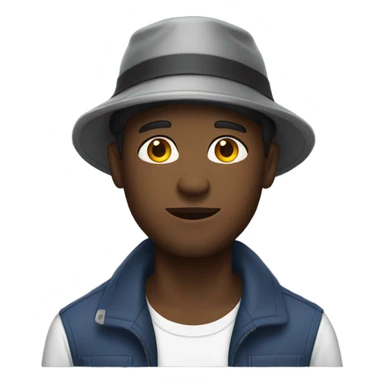 Black man with bucket hat sticker