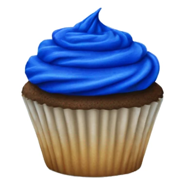 Realistic isolated cobalt blue cupcake. sticker