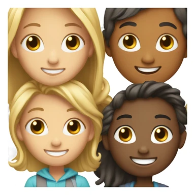 smiling girls and boys group sticker