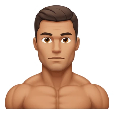 gigachad muscular man with chiseled jawline confident expression sticker