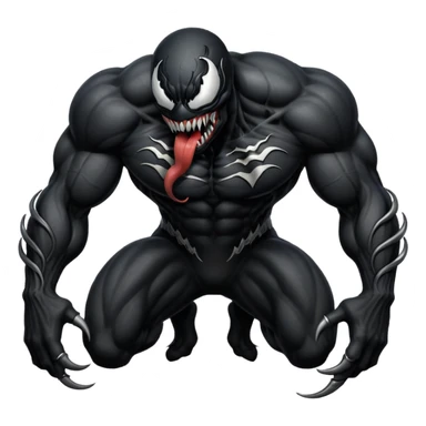 Venom crawling, no chest logo classic emoji look sticker