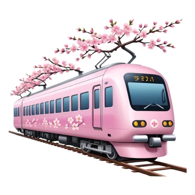 Create a japanese pink train sticker