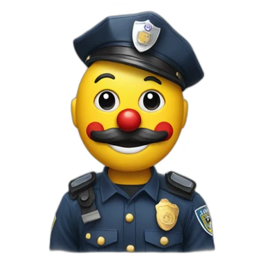 Clown with police helmet sticker