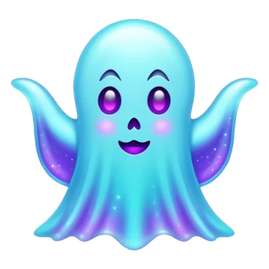 glitter cian and purple ghost sticker