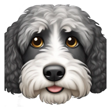 Bernedoodle with all black head and gray eyebrows  sticker