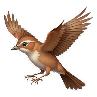 Cetti's warbler bird flying with wings spread sticker