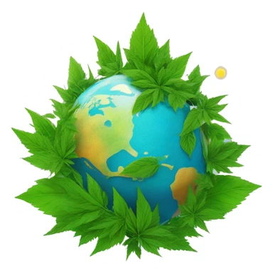 420 on rainbow planet earth Saturn hemp leaves on the globe  sticker