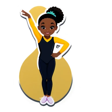 Gymnast black girl  sticker