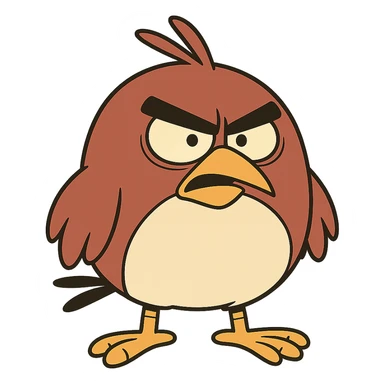 flat toon style angry bird sticker