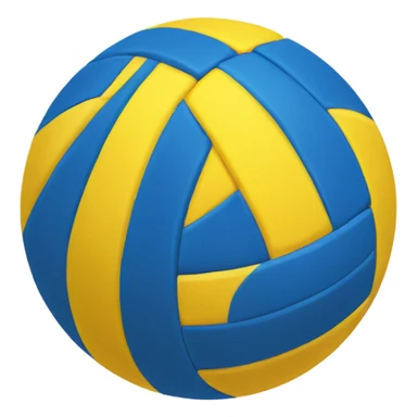 A yellow and blue volleyball sticker