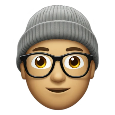 Ronaldo head with black beanies and glasses sticker