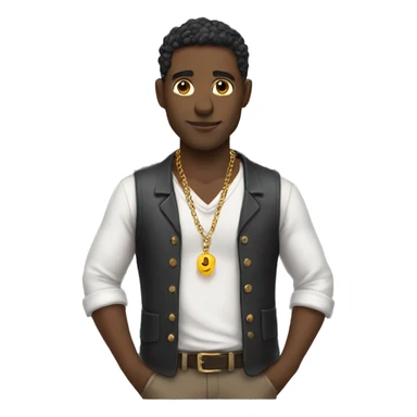 man with nice clothes with open shirt and necklace wire sticker