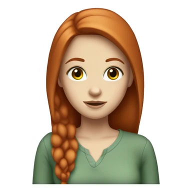 White Girl with straight red hair and brown-green eyes sticker